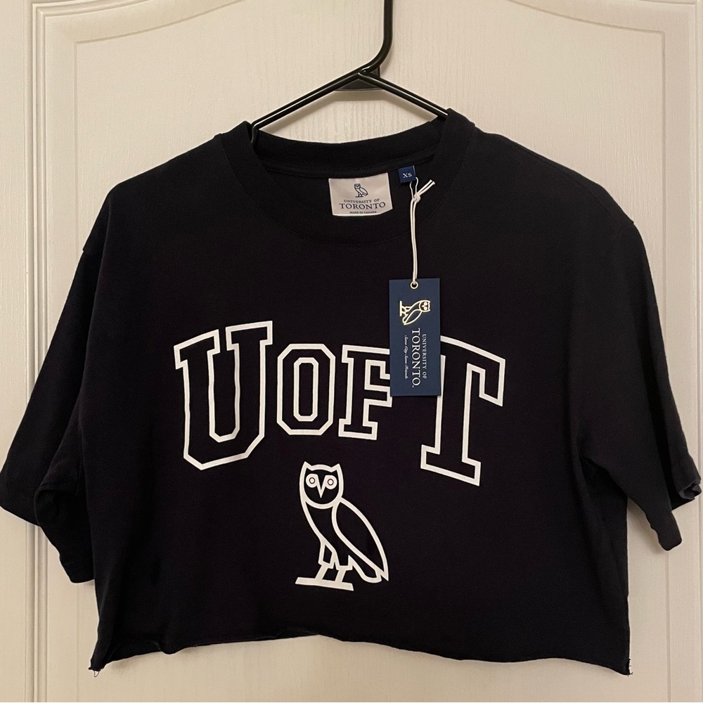 NWT OVO U Of T Womens Cropped Tee Navy XS